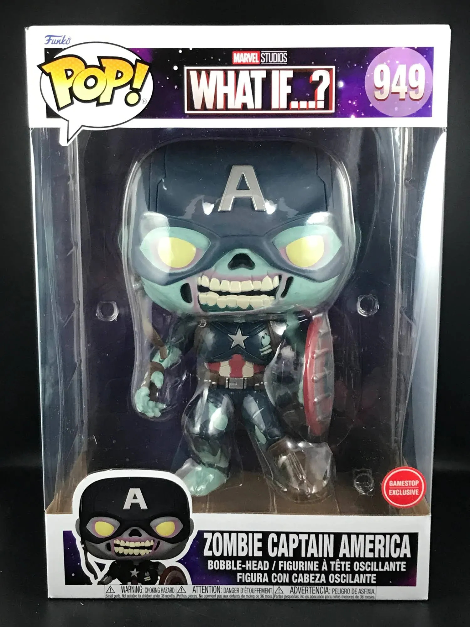 Funko POP! Jumbo: What If...? Zombie Captain America 10-in Vinyl Bobblehead