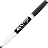 EXPO Low Odor Dry Erase Markers, Fine Tip, Black, 12 Count