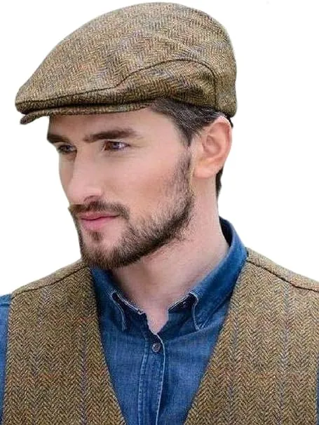 Mucros Weavers Irish Trinity Flat Cap for Men Newsboy Hat