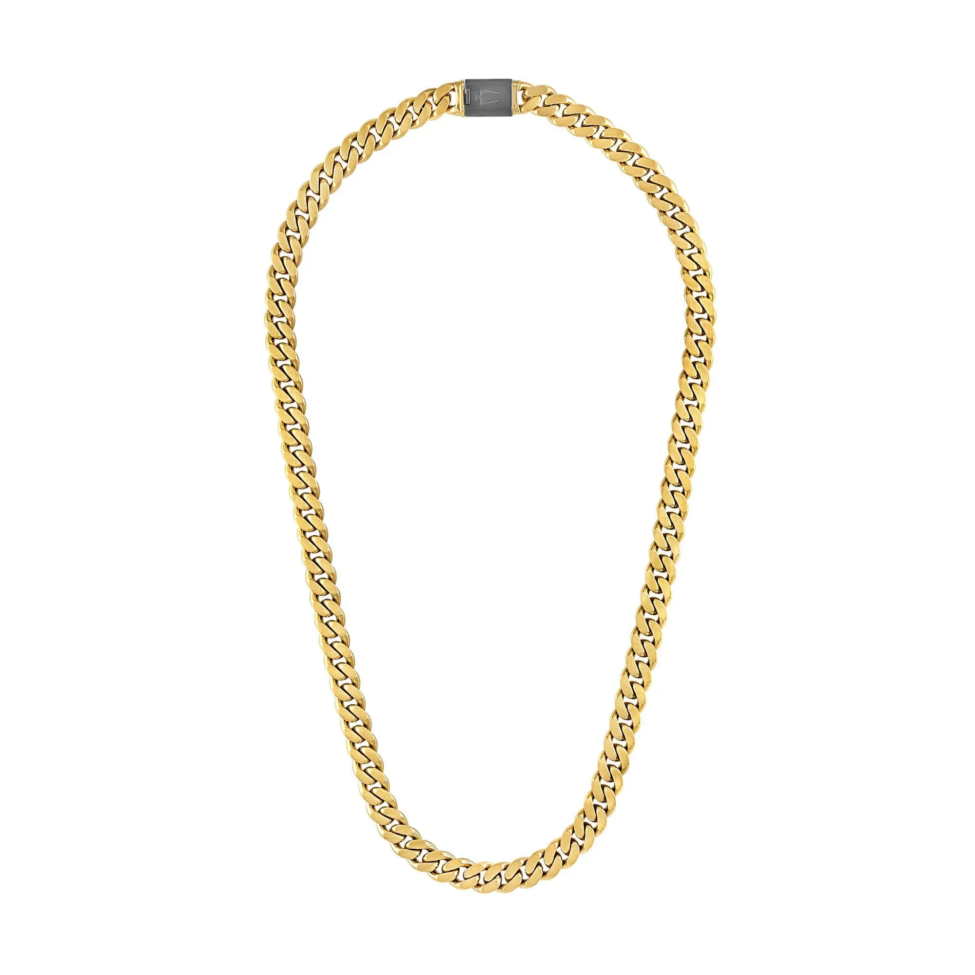 Bulova Men's Jewelry Classic Gold Tone Stainless Steel Curb Chain Necklace, 10mm, Length 24" Style:BVC1056-GOSTNA