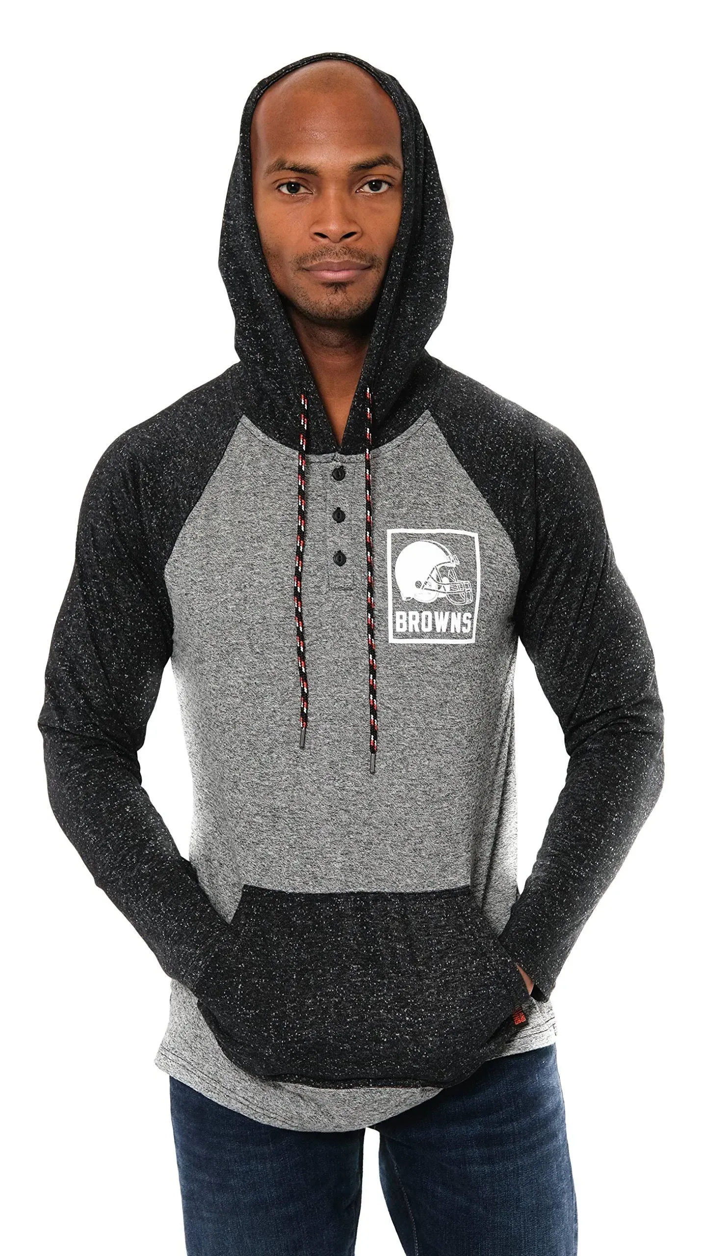 Ultra Game NFL Mens Fleece Hoodie Pullover Sweatshirt Henley