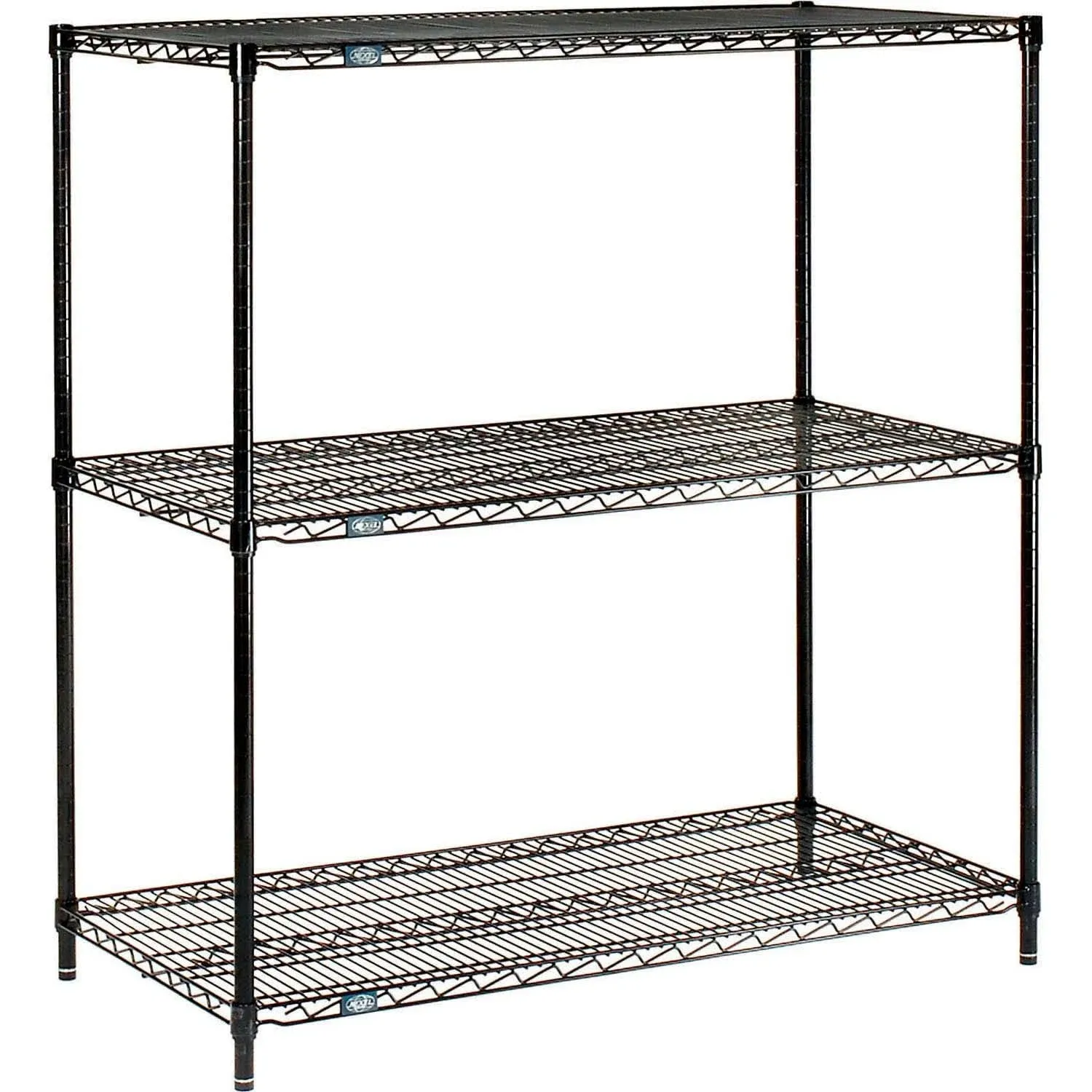 Black Epoxy, 3 Tier, Wire Shelving Starter Unit, 42W x 18D x 34H