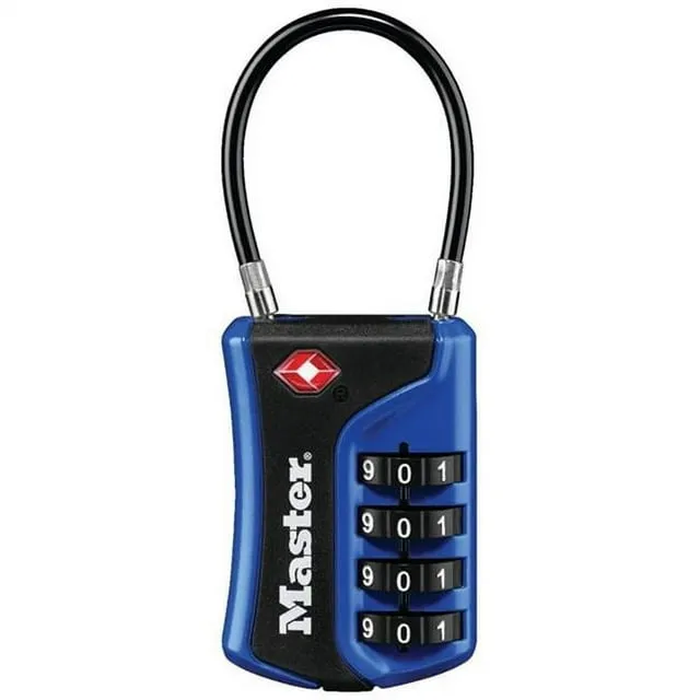 Luggage Lock, 1/8 inch Diameter Shackle, 1-1/2 inch Height Shackle, Steel Shackle, Metal Body, 1-3/8 inch Width Body