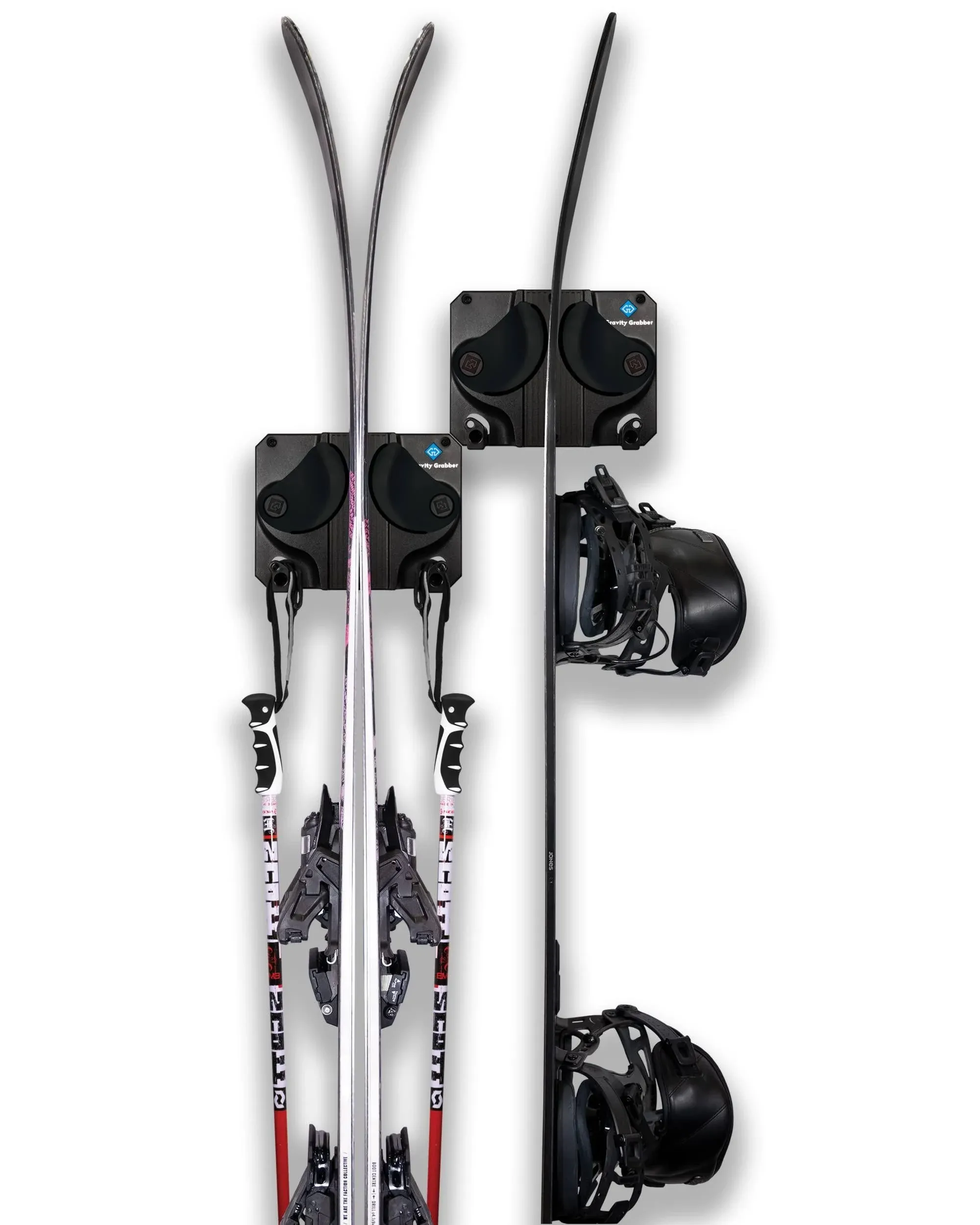 Gravity Grabber - The Ultimate Ski & Snowboard Storage Solution 2-Pack