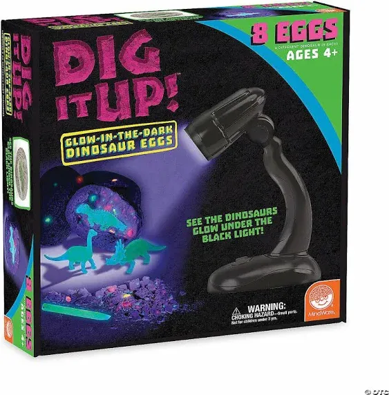 MindWare Dig It Up! Glow in The Dark Dinosaurs