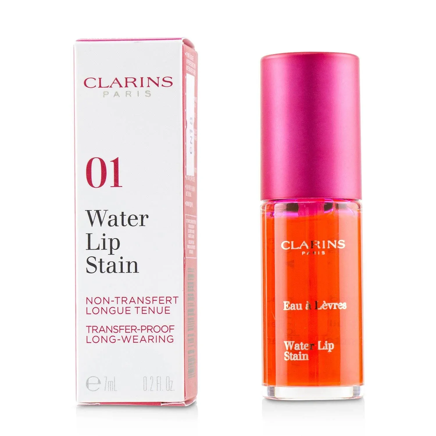 Clarins Water Lip Stain | Matte Finish | Moisturizing and Softening | Buildable, Transfer-Proof, Mask-Proof, Lightweight and Long-Wearing