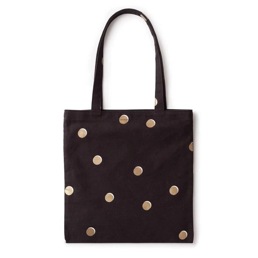 1 NEW Kate Spade Black Scatter Dot Canvas Tote