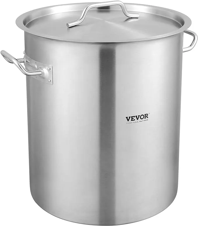 42 qt. Stainless Steel Stockpot Heavy Duty Commercial Grade Stock Pot Large Cooking Pots