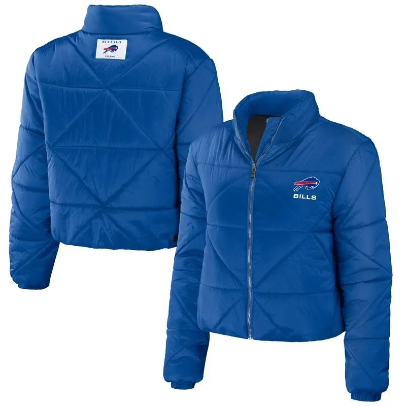 Wear by Erin Andrews Women's Buffalo Bills Cropped Puffer Jacket