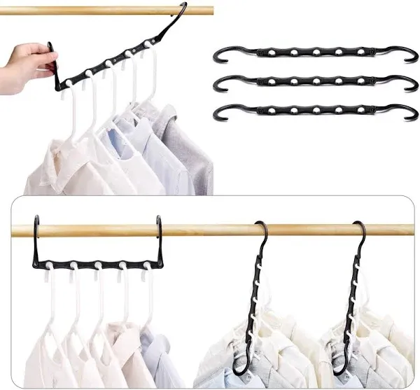 Black Magic Hangers Space Saving Clothes Hangers Organizer Smart Closet Space