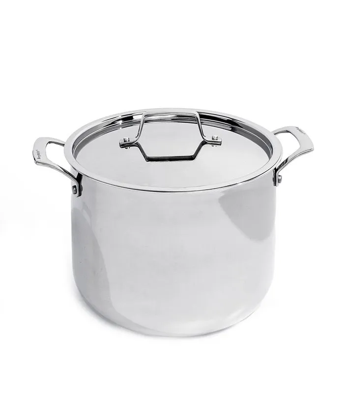 BergHOFF Professional Stainless Steel 10/18 Tri-Ply 8 Qt Stock Pot with SS Lid, 9.5"