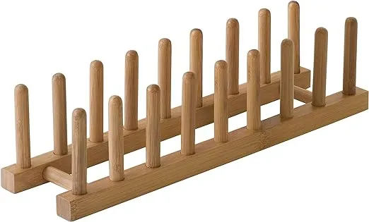 Bamboo Wood Plate Rack