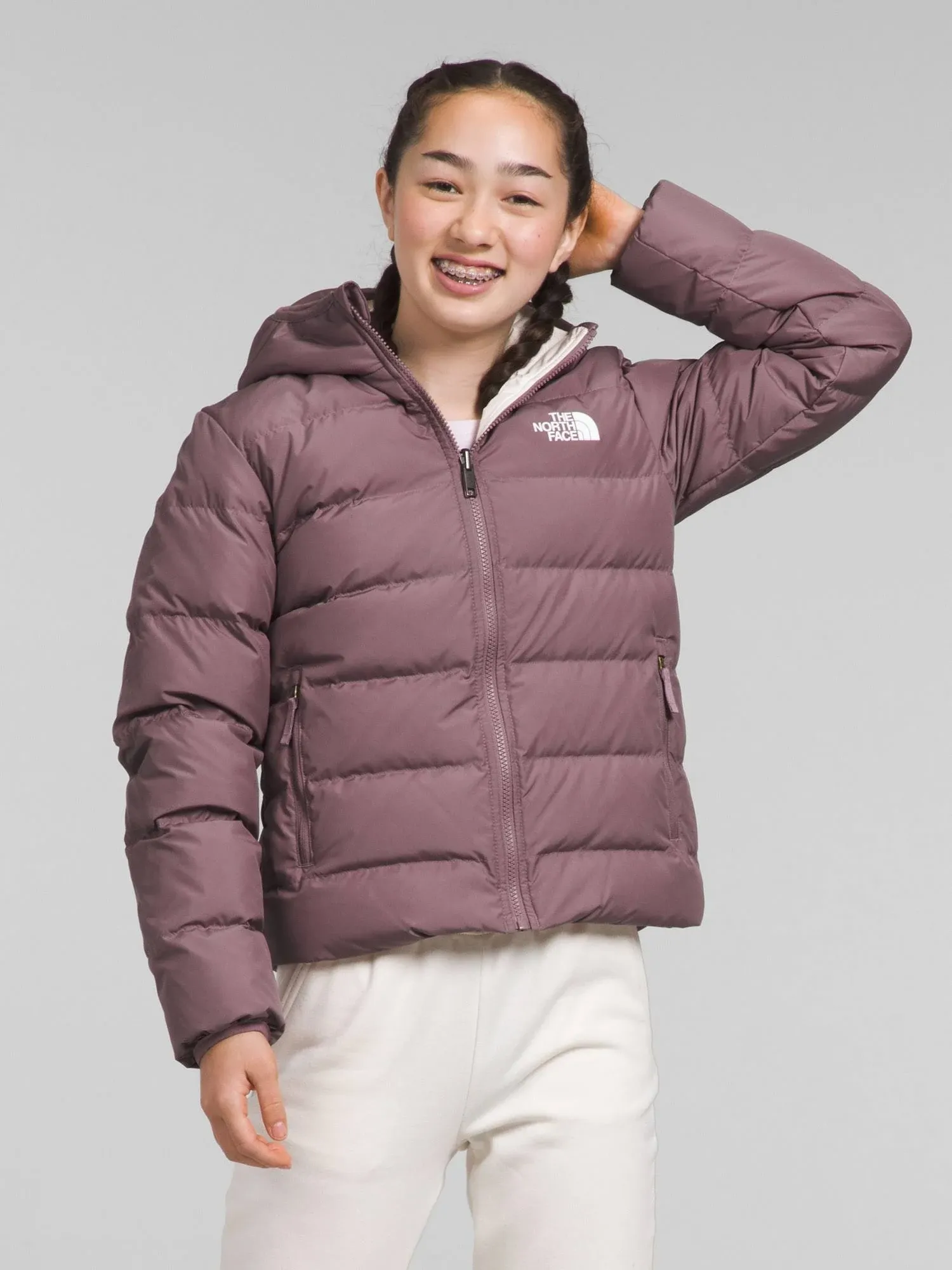 The North Face Girls' Reversible North Down Hooded Jacket