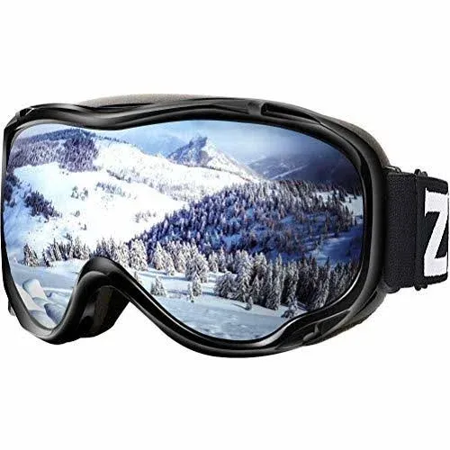 ZIONOR Lagopus B1 Ski Goggles One Size, A0 Vlt 8.6% Silver Lens Black Frame 