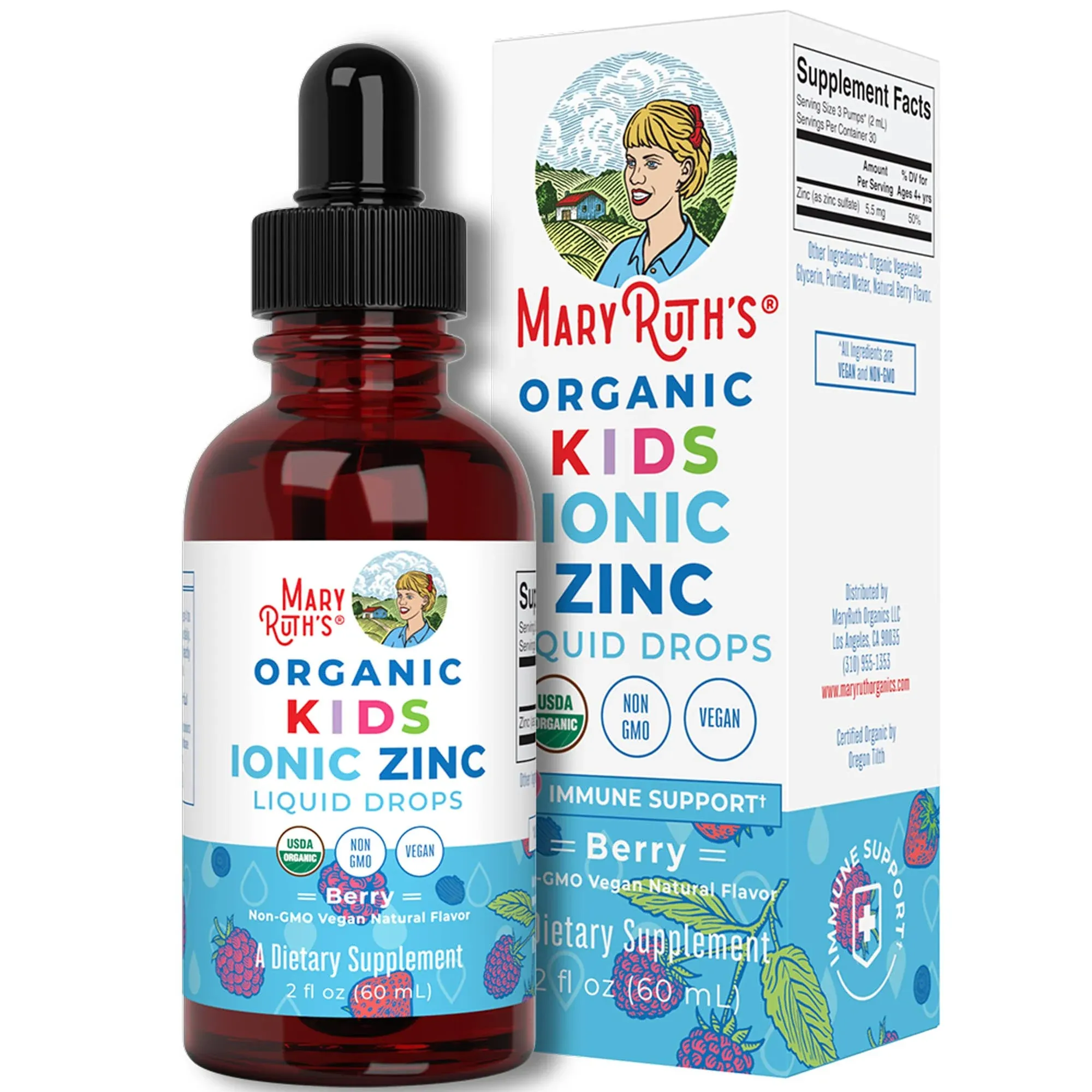 MaryRuth's Organic Toddler Zinc Drops Berry 2 fl oz