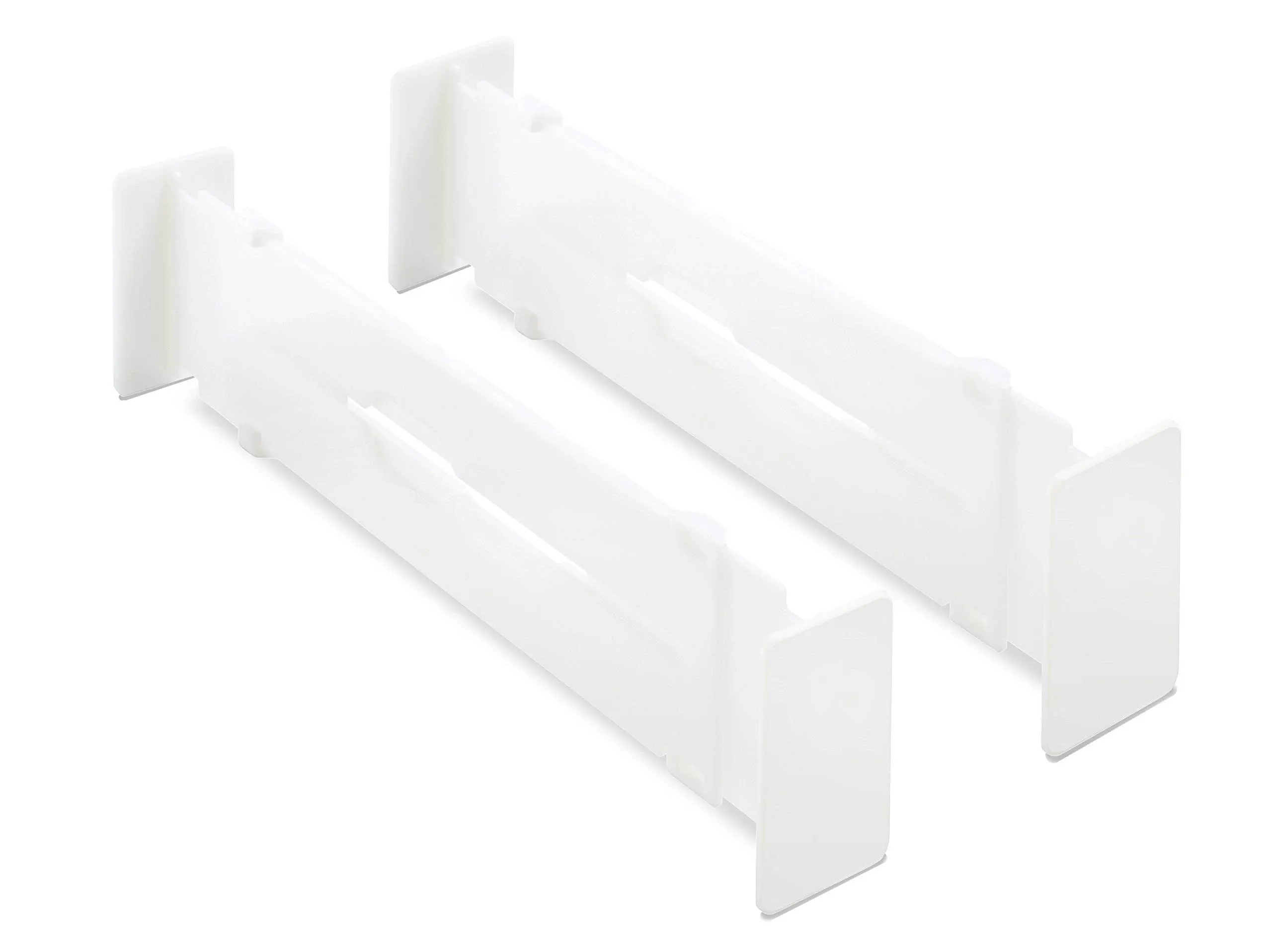 Whitmor Adjustable Organizers Drawer Dividers, Set of 2, White