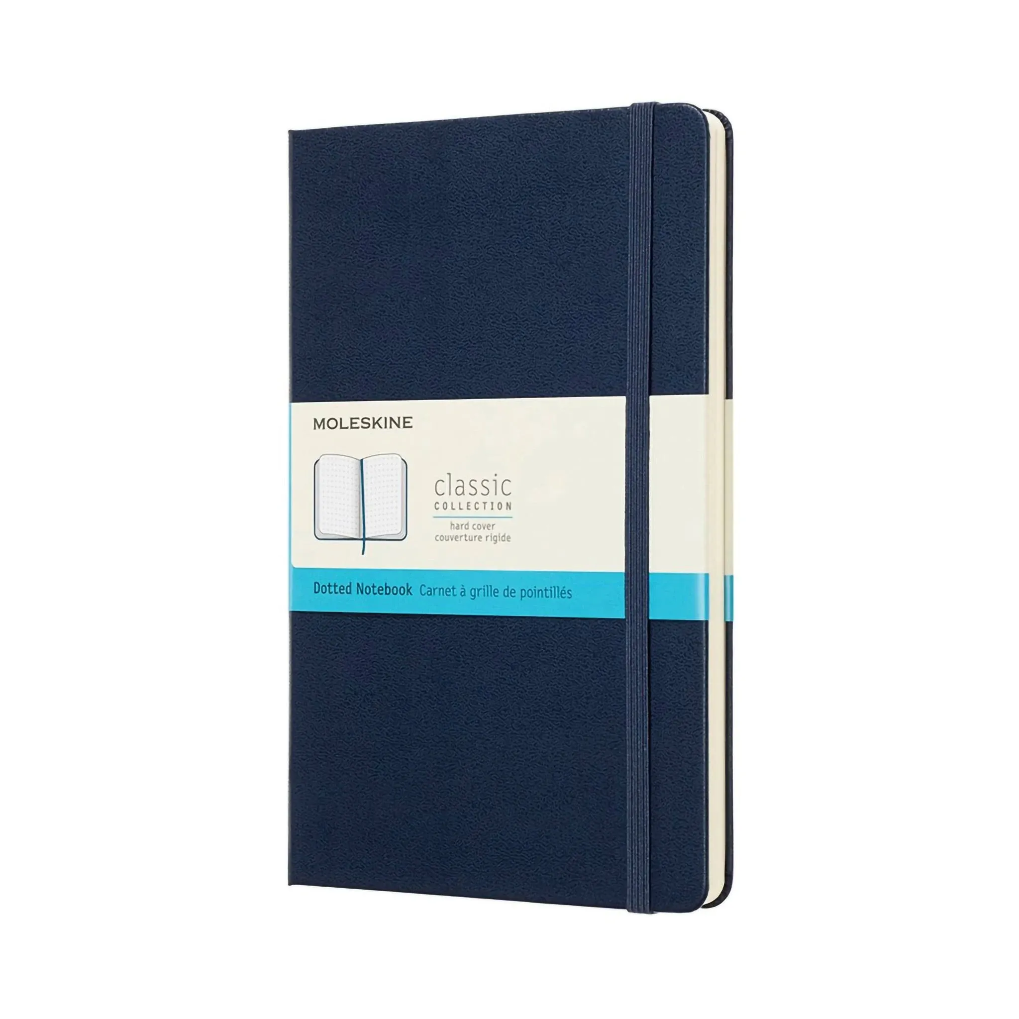 Moleskine Classic Notebook, Large, Dotted, Blue Sapphire, Hard Cover