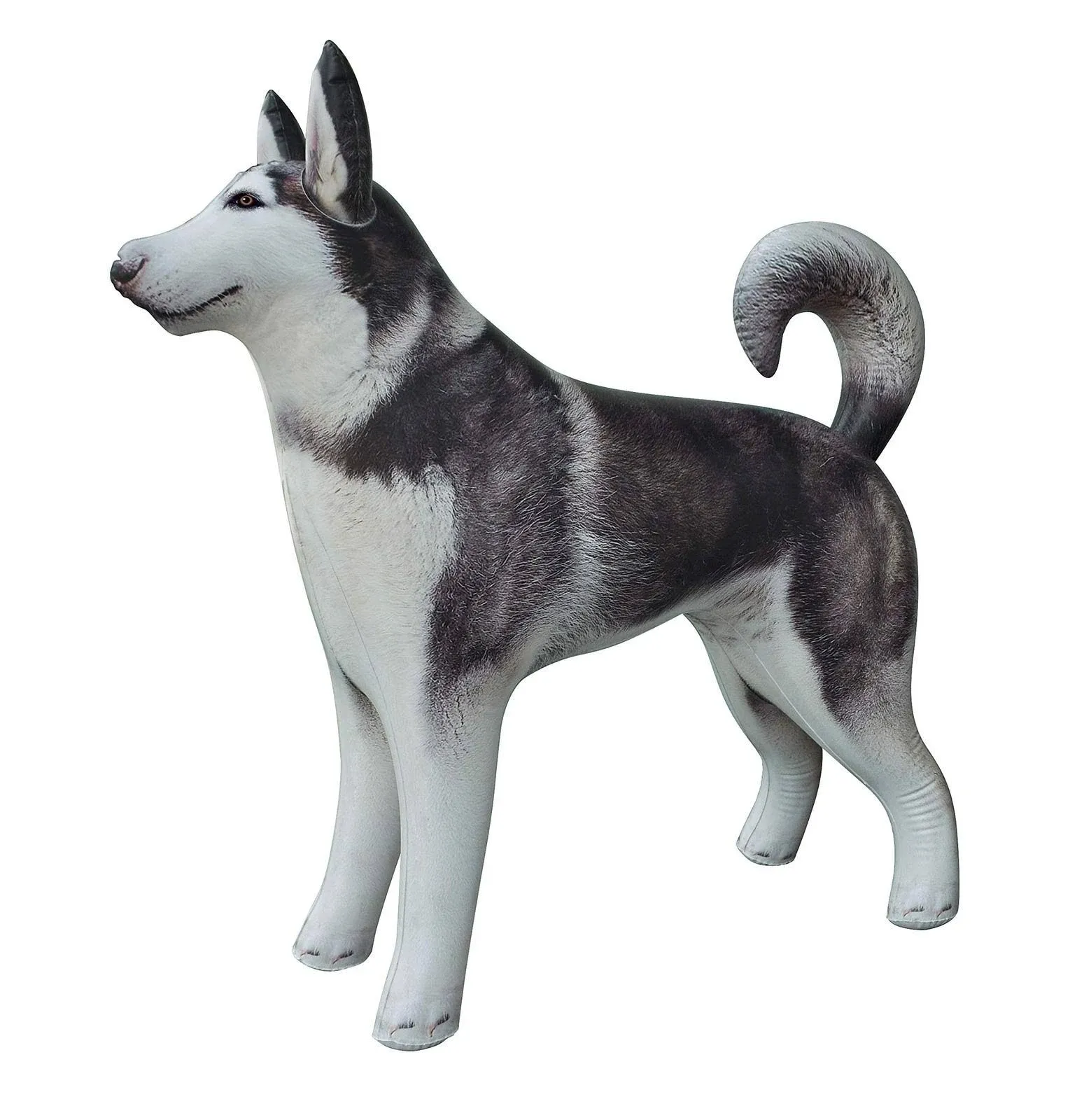 Jet Creations 32" Long Inflatable Husky Dog Black White Blow-Up Animal Figure, Puppy Pet Decor Play Livestock Theme Party Pool Birthday, Halloween, Kids, VBS Photo Prop, Gift for Boys Girls Kids 1pc