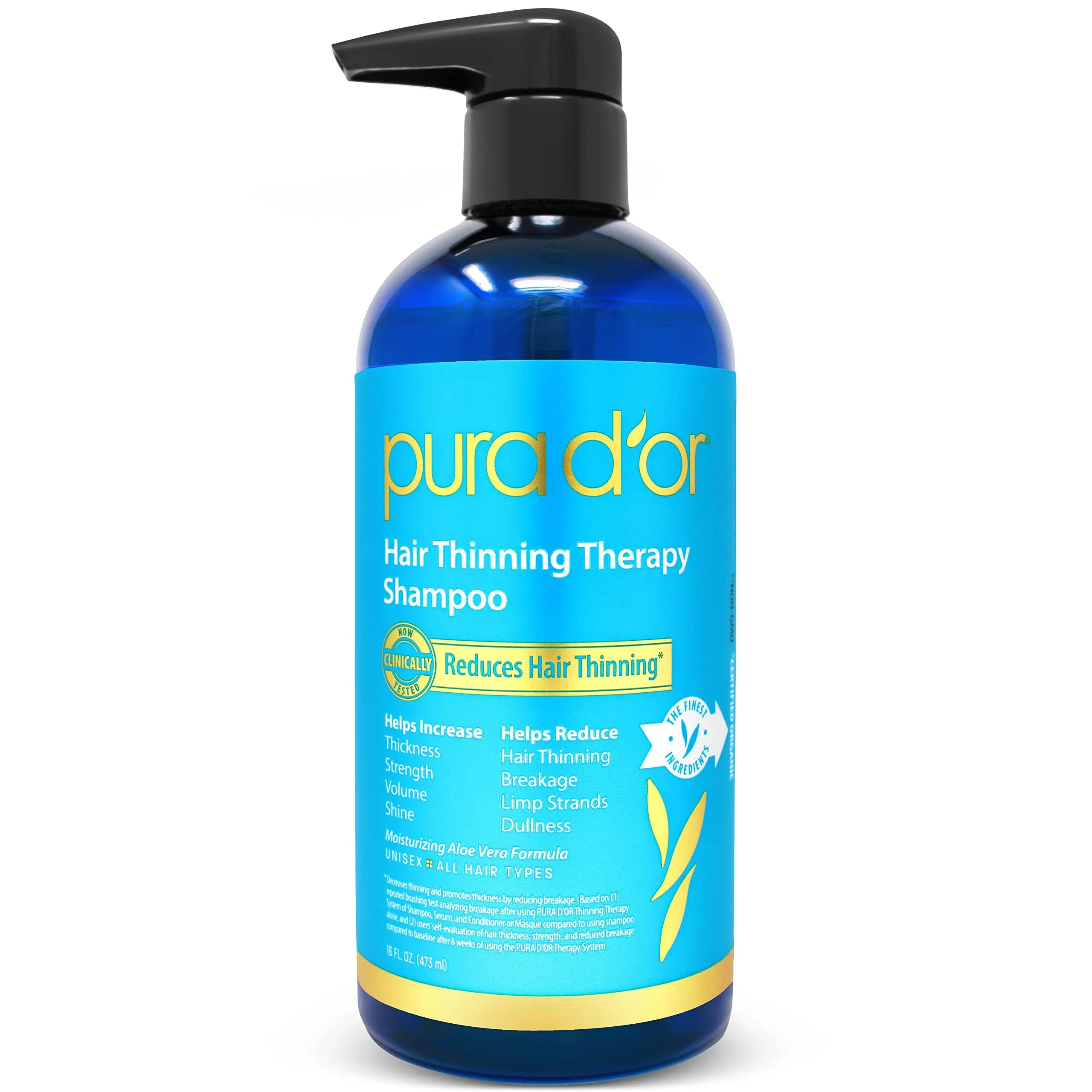 Pura D'or Hair Loss Prevention Thinning Therapy Shampoo - 16 fl oz bottle