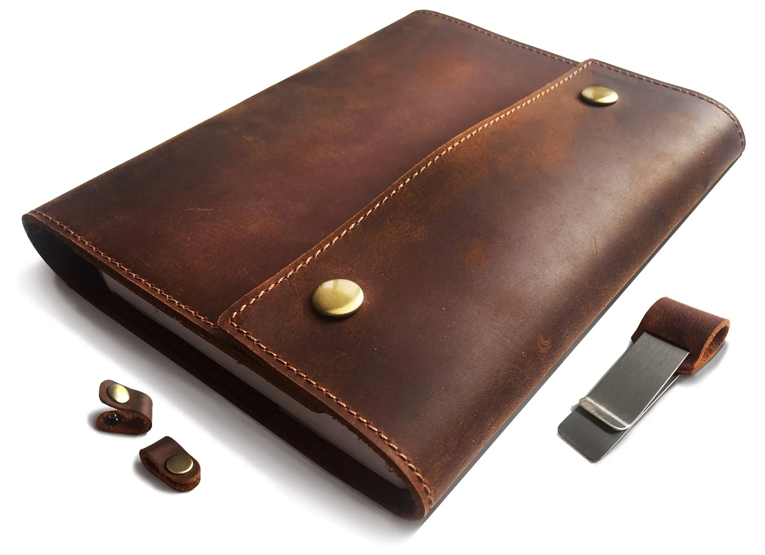 Albero Refillable Leather Journal for Men and Women – Spiral Bound Notebook 