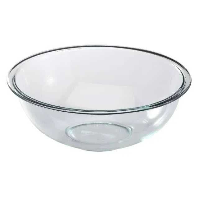 Pyrex Prepware 4-Quart Rimmed Glass Mixing Bowl, Clear