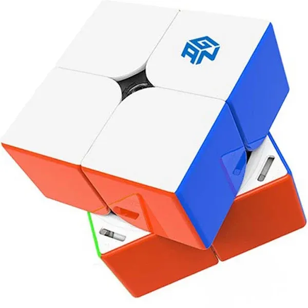 GAN 251 M Air, 2x2 Magnetic Speed Cube Stickerless 251 Mini Cube 48 Magnets Puzzle Toy for Beginner(Frosted Surface Primary Internal)