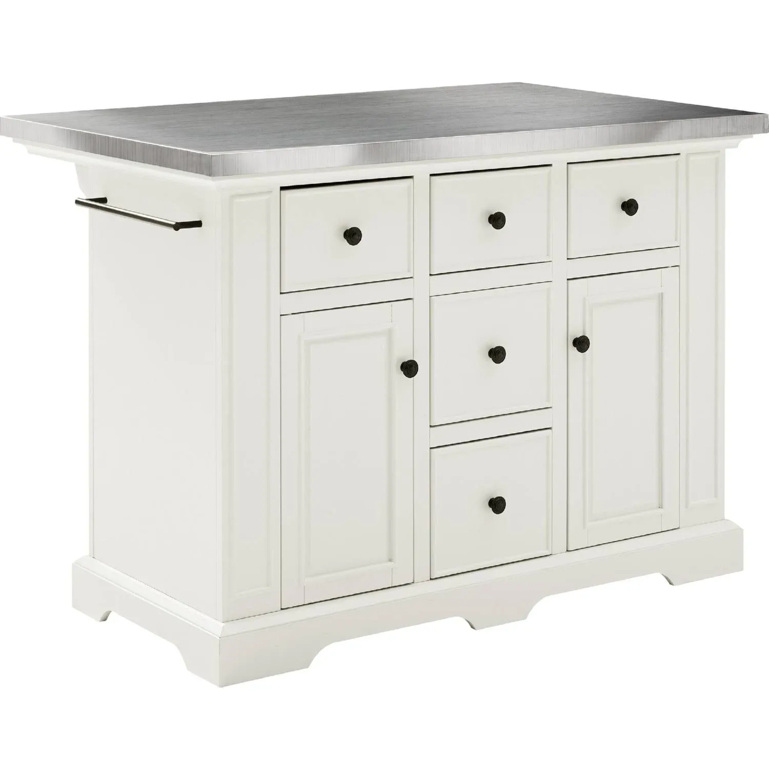 Crosley Furniture Julia Kitchen Island with Stainless Steel Top, Gray