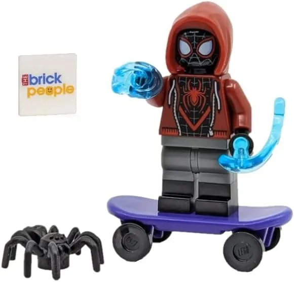 LEGO Superheroes Spider-Man: Miles Morales Minifigure with Skateboard and Web Blasts