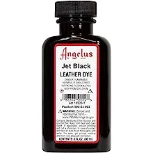 Angelus Leather Dye- Flexible Leather Dye for Shoes, Boots, Bags, Crafts, Furniture, & More- Jet Black- 3oz