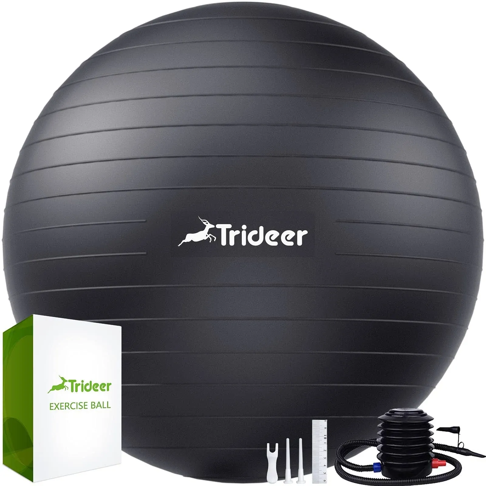 Trideer Extra Thick Yoga Ball Exercise Ball, 5 Sizes Ball Chair, Heavy Duty Swiss Ball for Balance, Stability, Pregnancy, Physical Therapy, Quick Pump Included