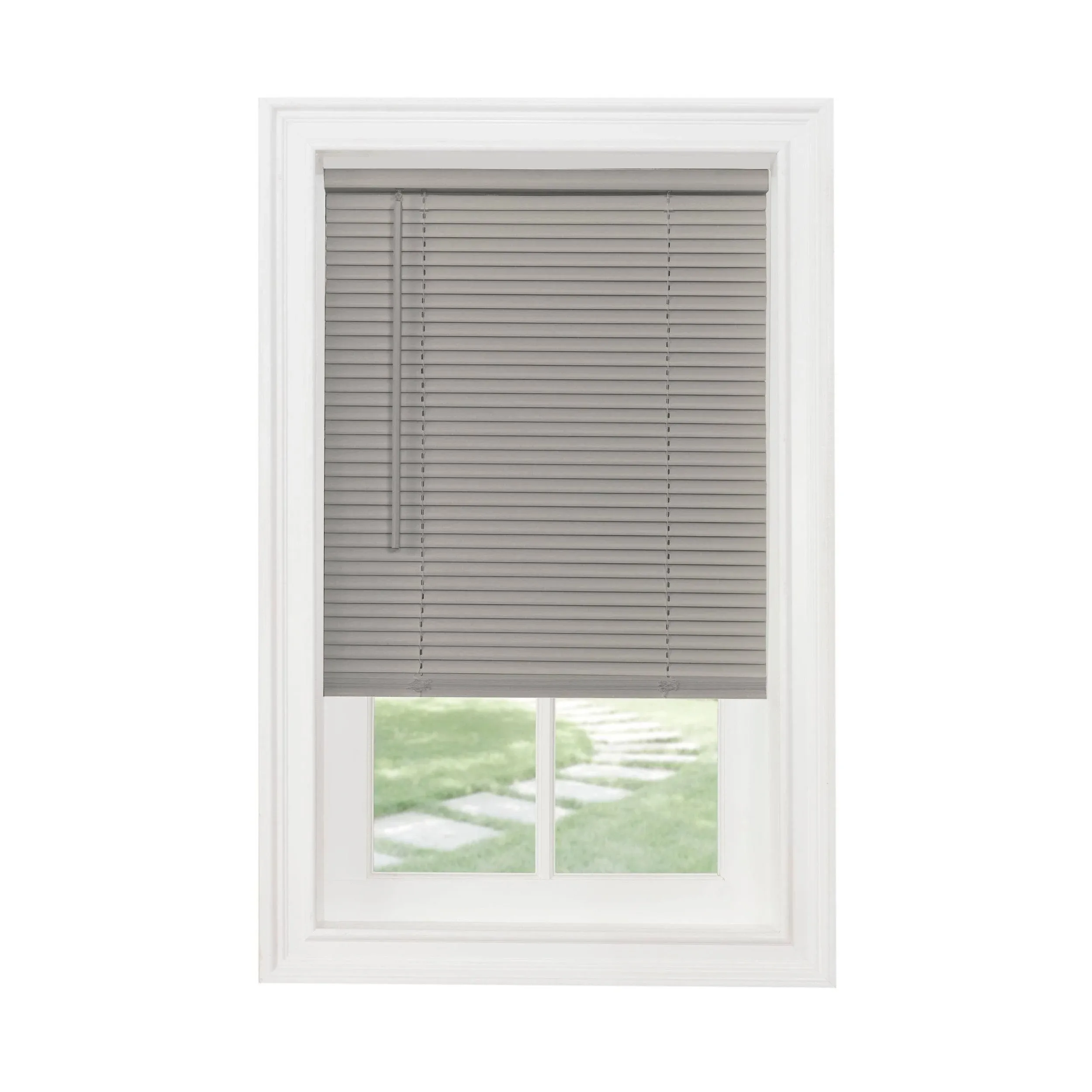 Achim GII Morningstar Gray Cordless Light Filtering Vinyl Mini Blind with 1 in. Slats 23 in. W x 64 in. L, Grey