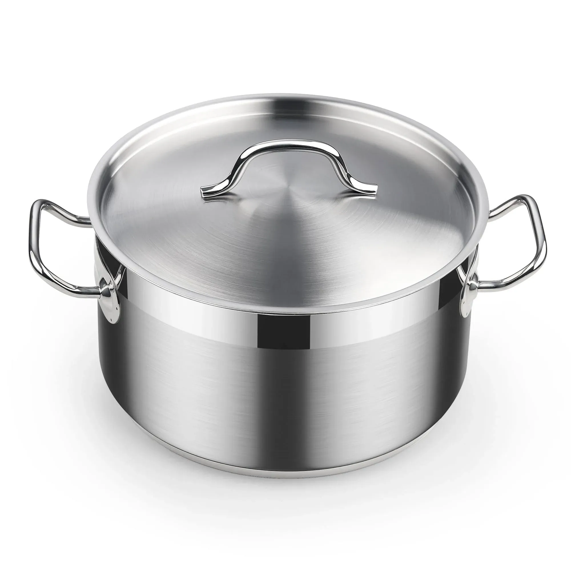 6-Quart Stock Pot with Lid, Professional 18/10 Stainless Steel Stockpot Dutch...