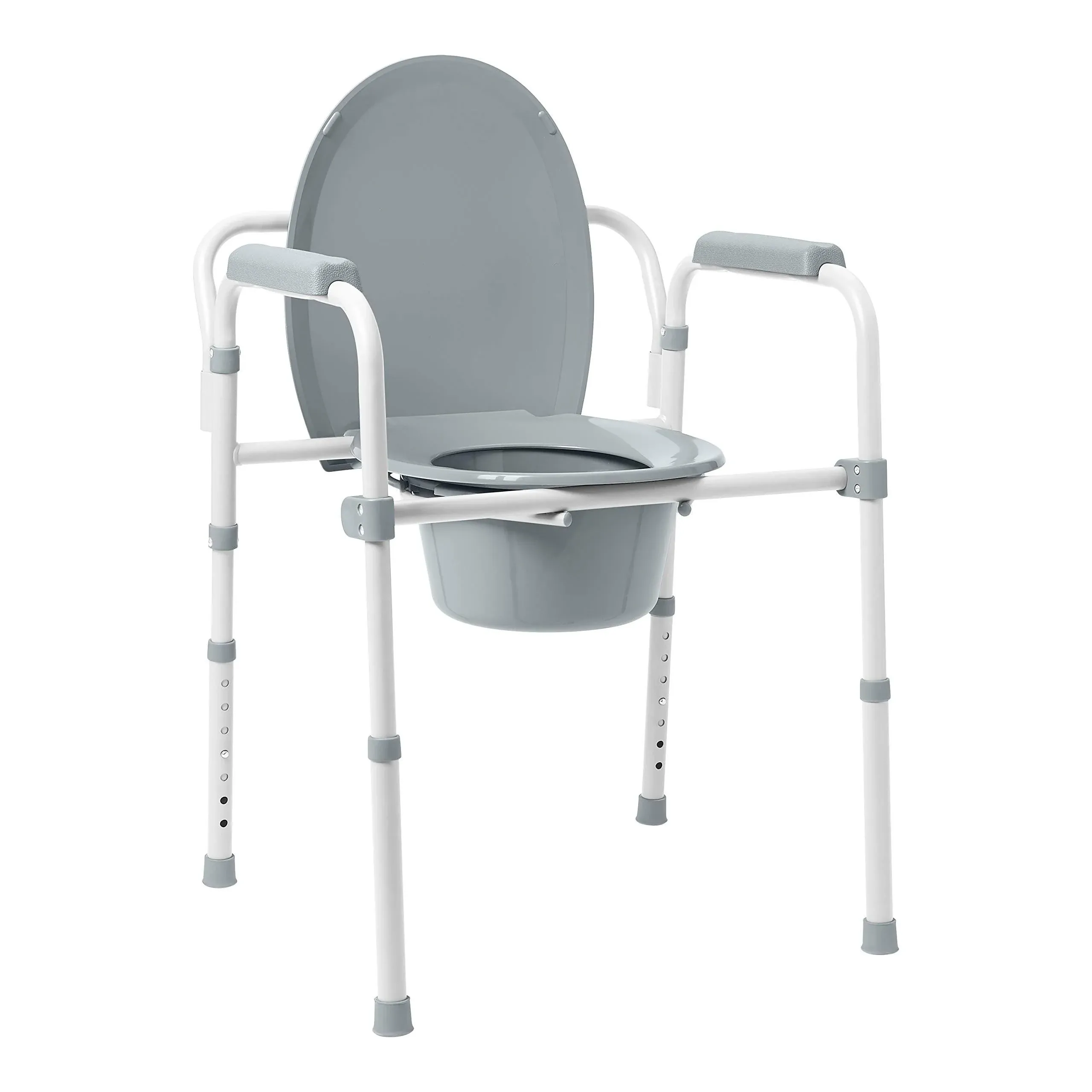 Medline 3-in-1 Elongated Folding Bedside Commode Chair