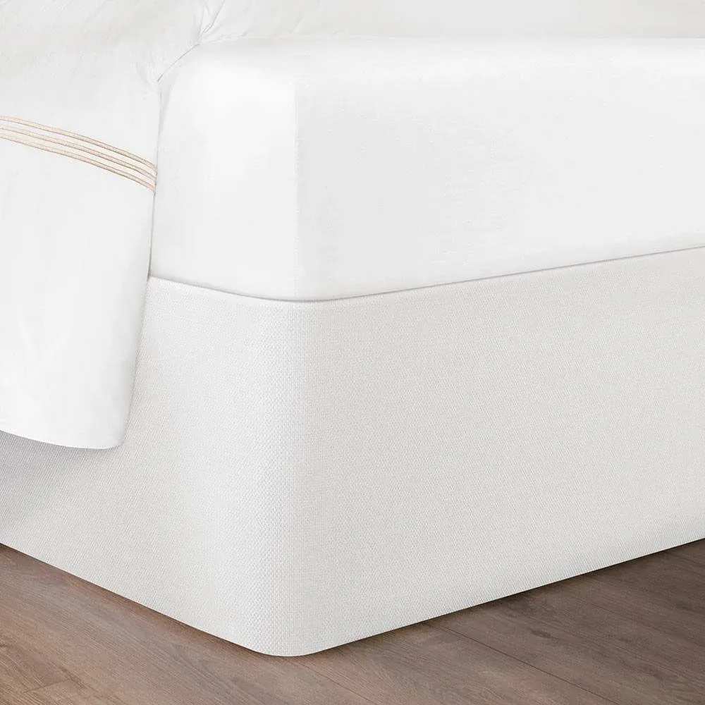 Standard Textile Circa Bed Wrap, Modern Bed Skirt Alternative with Bamboo Core, White, Twin