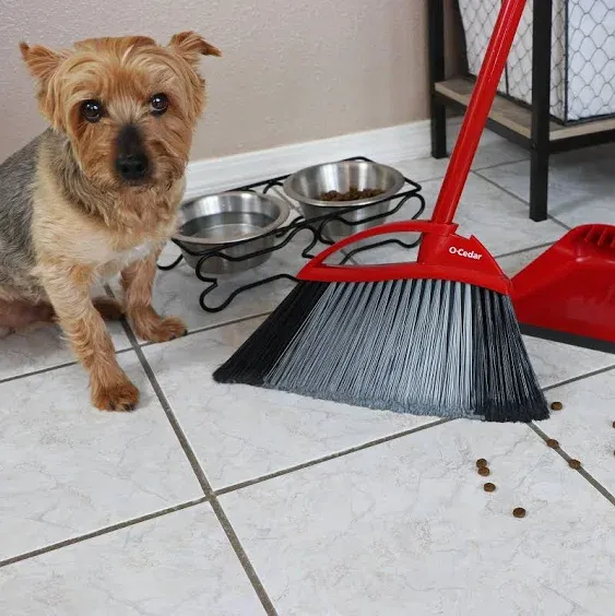 O-Cedar Pet Pro Broom & Step-On Dustpan PowerCorner