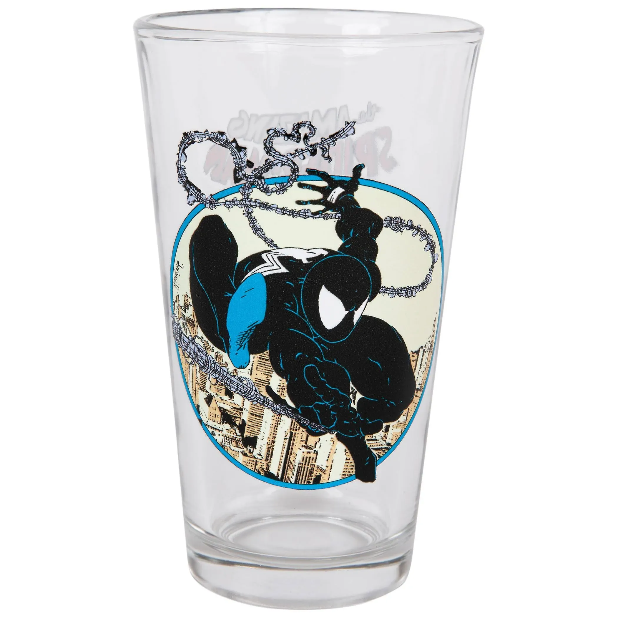 Spider-Man Marvel Comics Classic Black-Suit Web Slinging Toon Tumblers Pint Glass