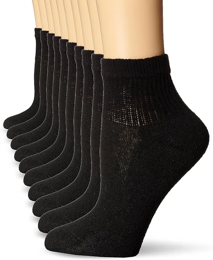 Hanes Womens Value, Ankle Soft Moisture-Wicking Socks, Available in 10 and 14-packs