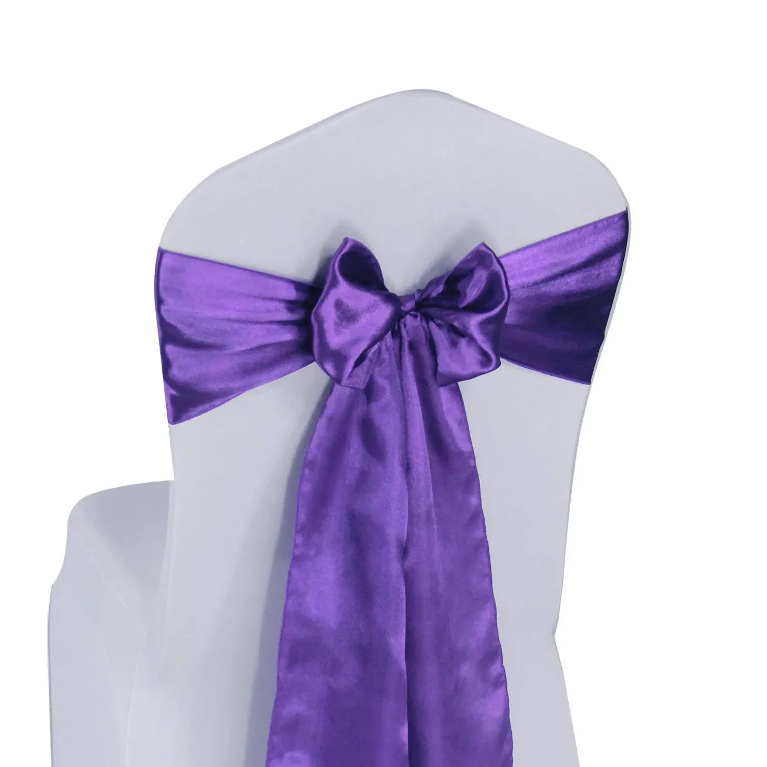 Welmatch Satin Chair Sashes Ties 50 pcs Wedding Banquet Party Event Decoration Chair Bows