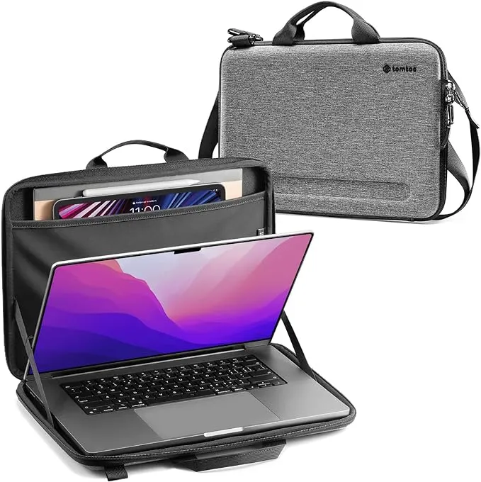 tomtoc FancyCase-A25 13" Laptop Shoulder Bag (Gray) with Holds 13" MacBook YKK ...