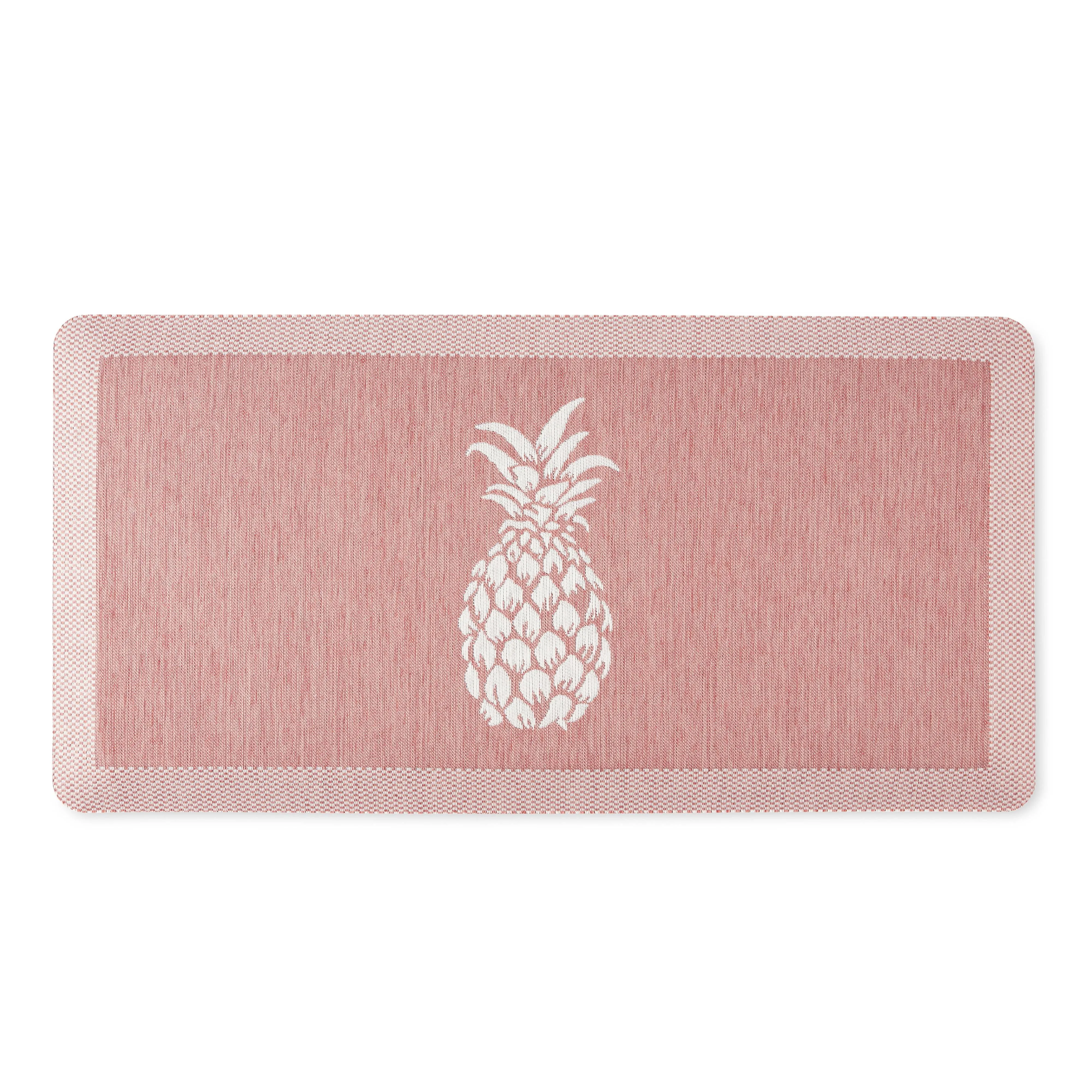 Martha Stewart Aloha Modern Pineapple Anti-Fatigue Air-Infused Kitchen Mat, Spice Red, 19.6"x39"