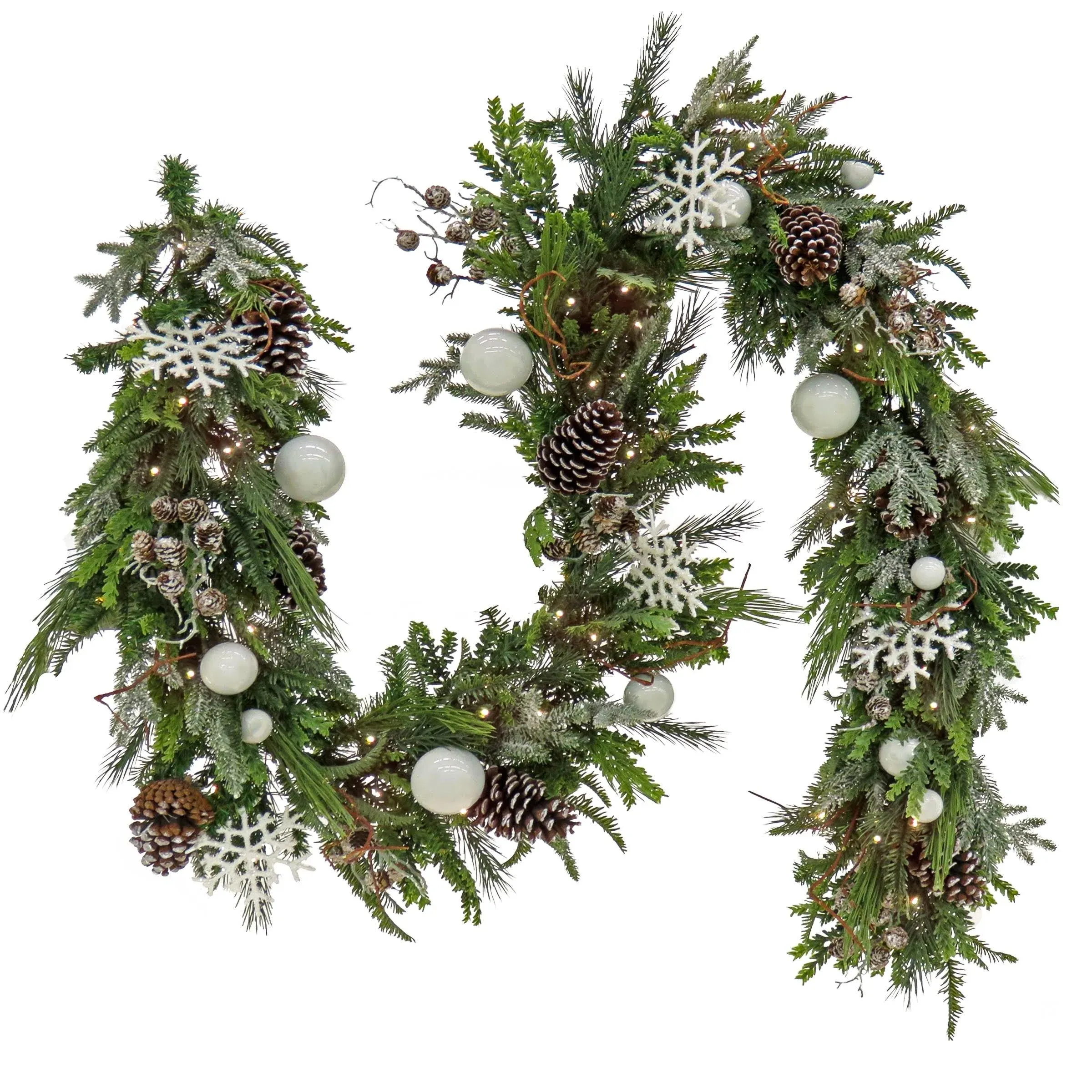 9ft Pre-lit Alpine Collection Decorated Garland In Green