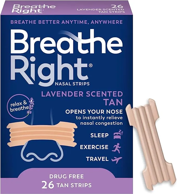 Breathe Right Calming Lavender Scented Nasal Strips, 26 ct | CVS