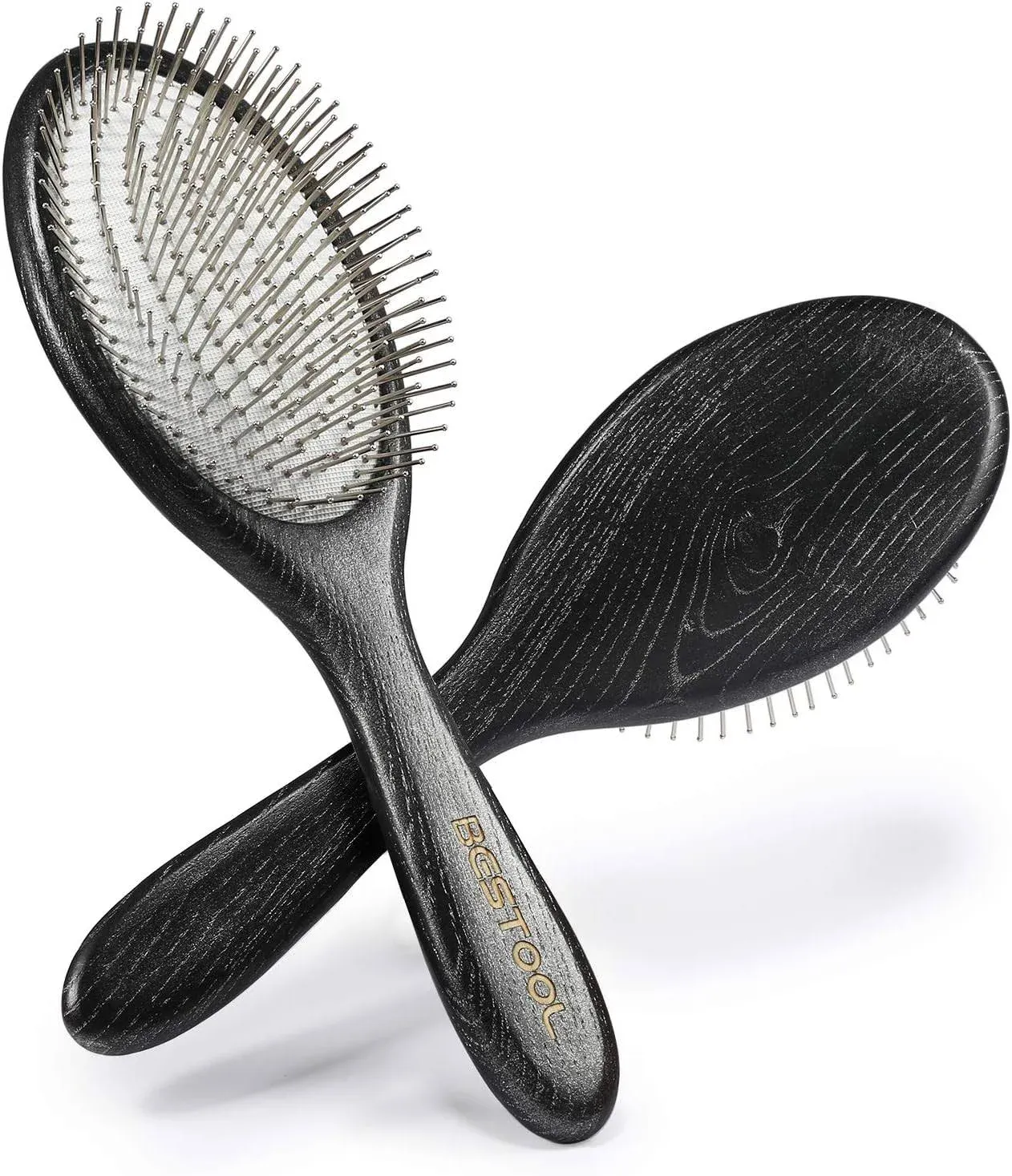 BESTOOL Hair Brush, Paddle Detangler Brush with Metal Bristles for Women/Men/Kids Detangling & Massaging, Anti Static, Best for All Hair Types Wet & Dry DailyUse