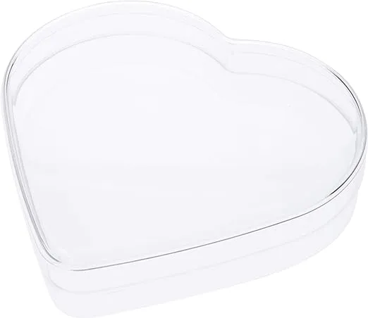 Pioneer Plastics Clear Heart Shaped Plastic Container, 6&#034; W x 1.375&#034; H