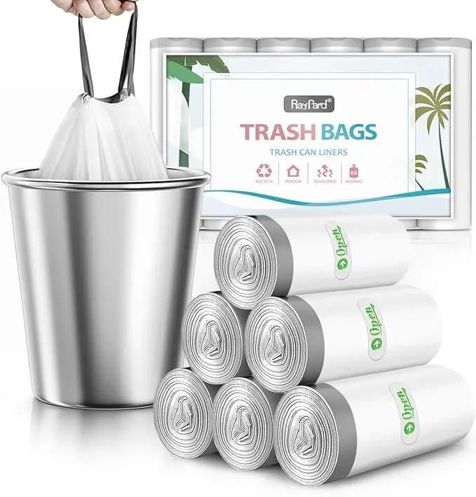 2 Gallon 120 Counts Strong Trash Bags Garbage Bags by , Bathroom Trash Can Bin L