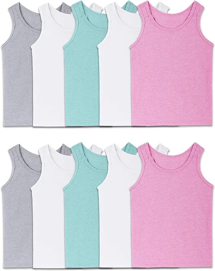 Fruit of the Loom girls Undershirts (Camis & Tanks) Camisole, Toddler Tank - 10 Pack Assorted, 2-3T USFruit of the Loom girls Undershirts (Camis & Tanks)…