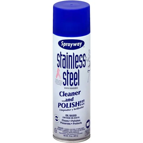 Sprayway SW841 Oil-based Stainless Steel Cleaner and Polish, Protects and Preser