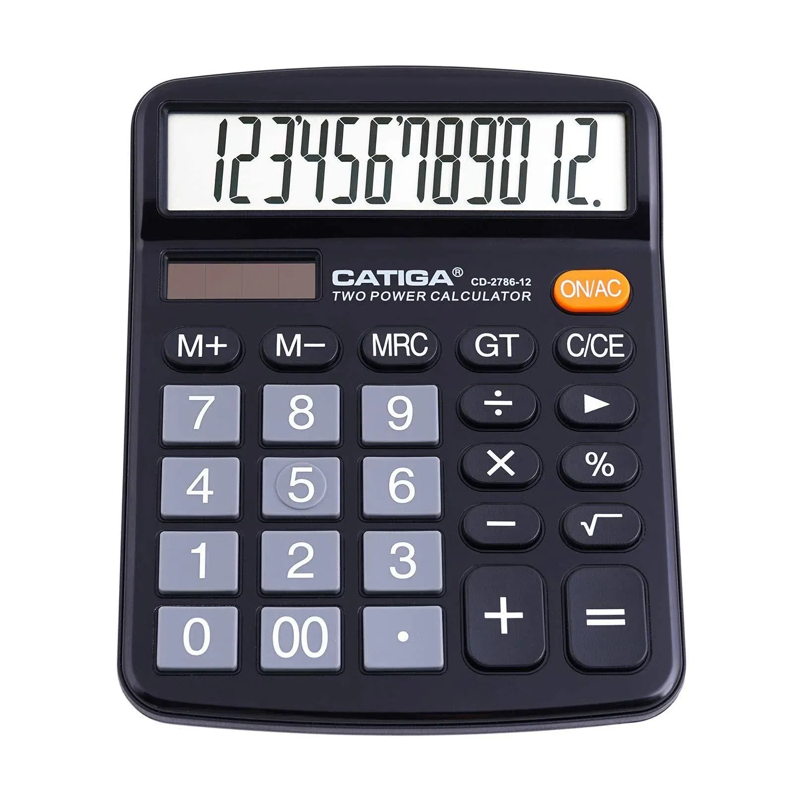 12 Digits Desktop Calculator with Large LCD Display and Small, Black 