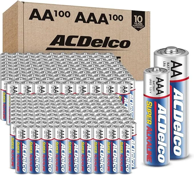 40 AA 36 AAA and 8 9-Volt Super Alkaline, 10-Years Shelf Life with Recloseable Packaging