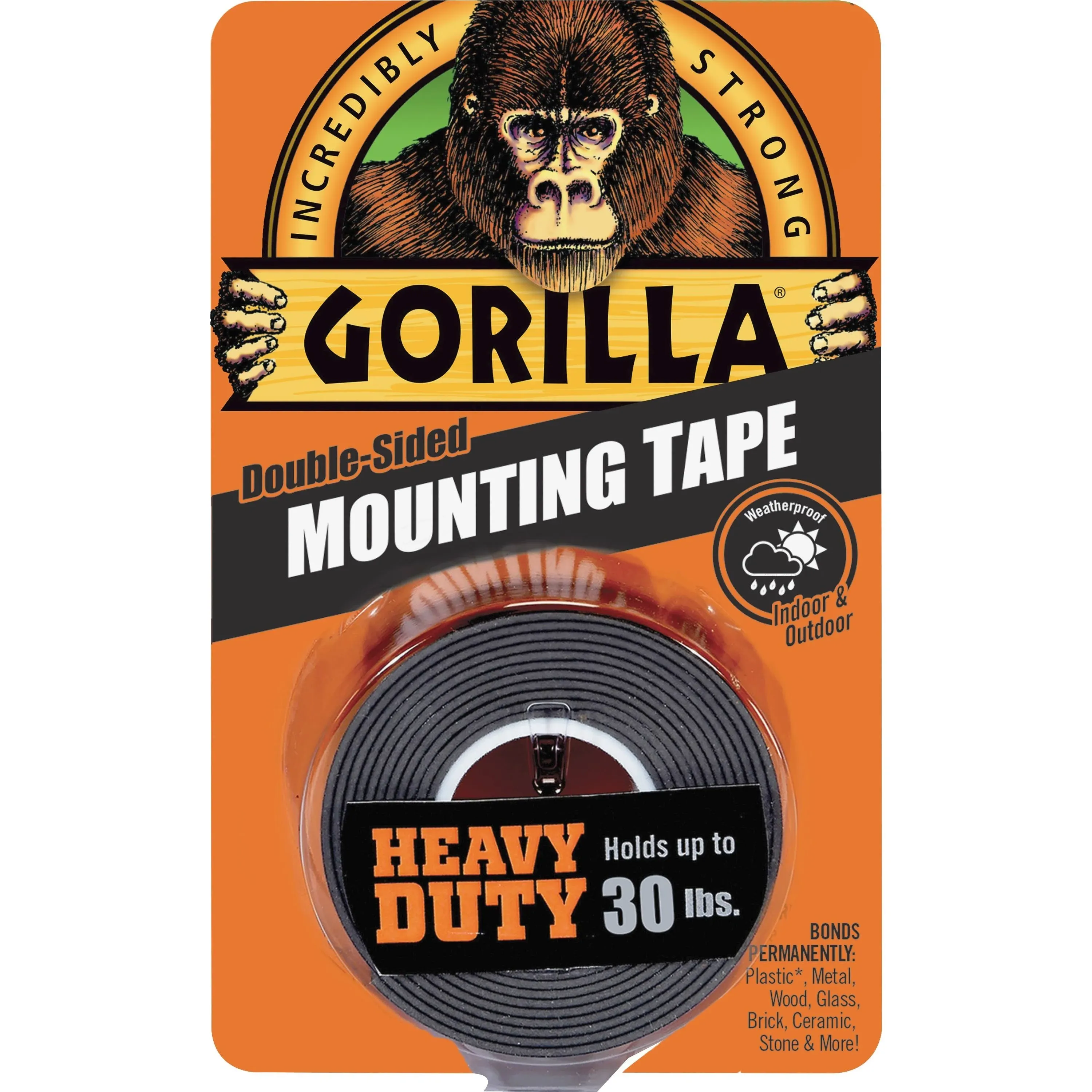 Gorilla Heavy Duty Black Mounting Tape, 1" x 60"